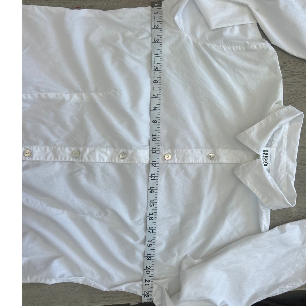 Chicos Design White Button Down Shirt Long Sleeve Cotton Blend Size 3 Large XL - Picture 3 of 8